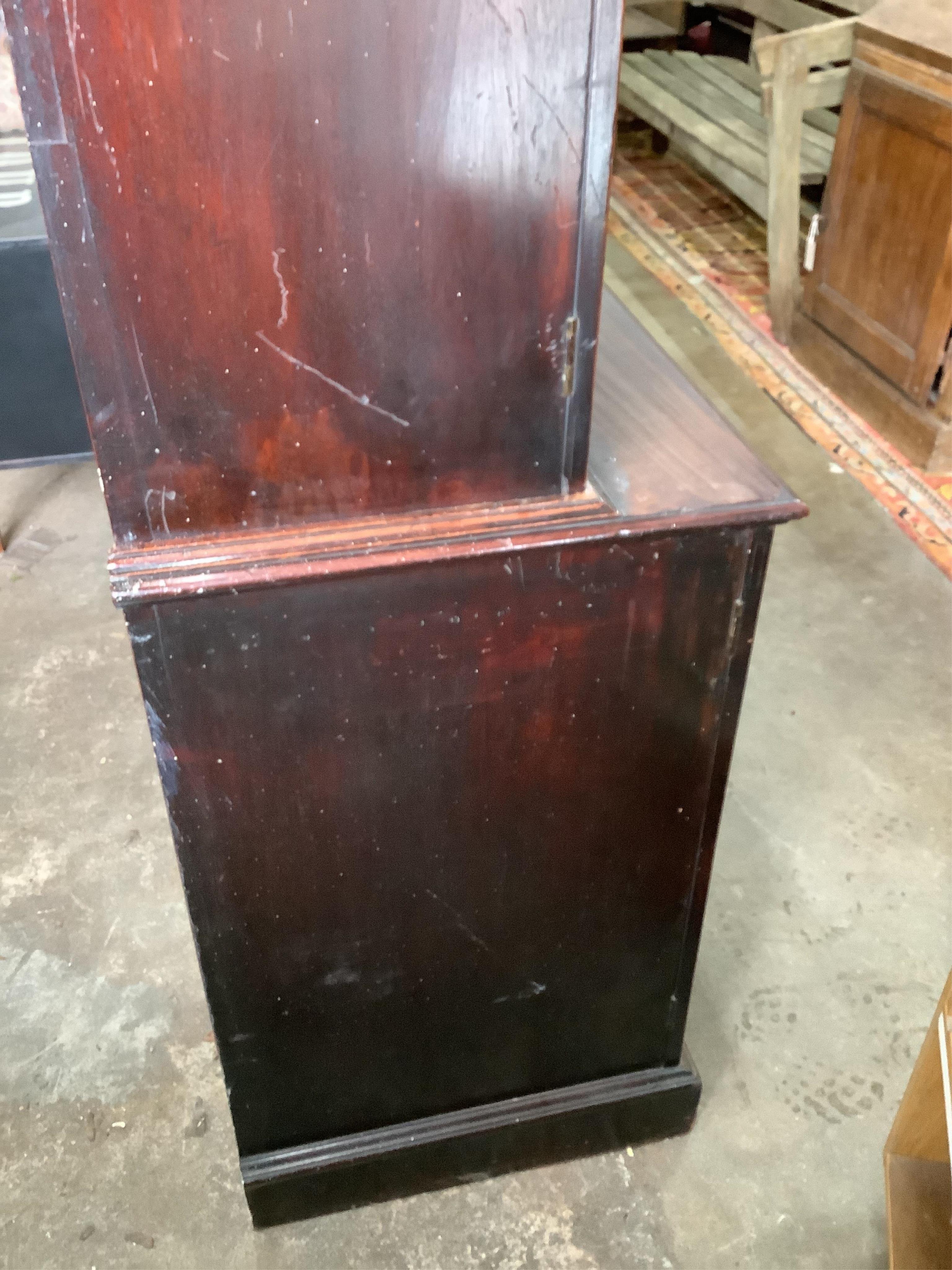A George III mahogany library bookcase, width 160cm, depth 52cm, height 271cm. Condition - fair